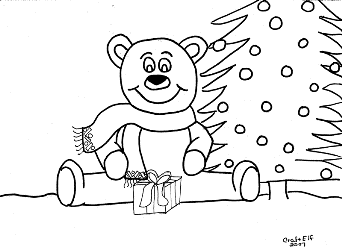 Christmas coloring page polar bear